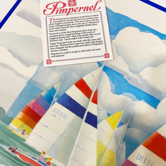 Pimpernel Placemats Regatta Boxed Set of 4 Nautical Sailing Table Mats - Picture 14 of 16
